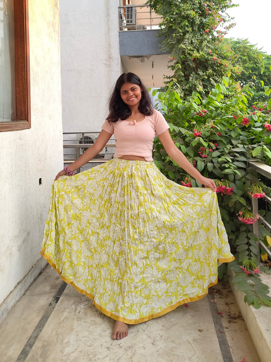 Yellow long skirt